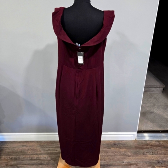 🐢 City Chic Dress Rippled Love Ox Blood Size S/16 NWT - Picture 10 of 11